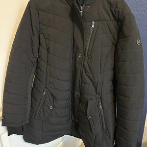 MICHAEL MICHAEL KORS Women's Belted Faux-Fur-Trim Hooded Puffer Coat - Black